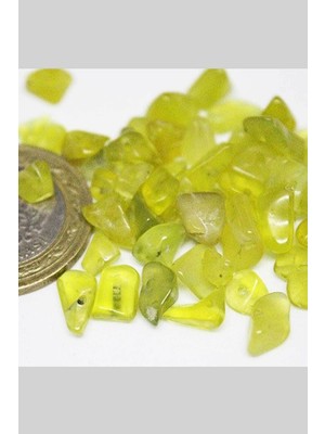 Mediterian Delikli Peridot (Zebercet) Taşı Mini 50 Adet Beyaz Doğal Taş Seti