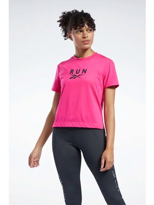 Reebok Wor Run Sw Graphic Pembe Kadın Kısa Kol T-Shirt