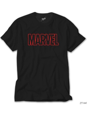 Crows Gate Avengers Infinity War Marvel Outline Logo Siyah Tişört