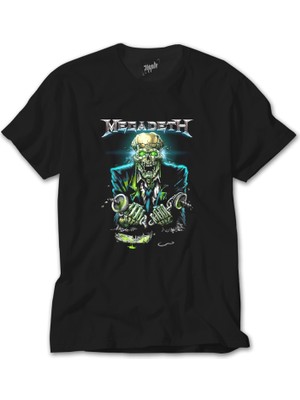 Crows Gate Megadeth Skull Riot Siyah Tişört