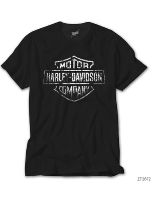 Crows Gate Harley Chopper Damaged Logo Siyah Tişört