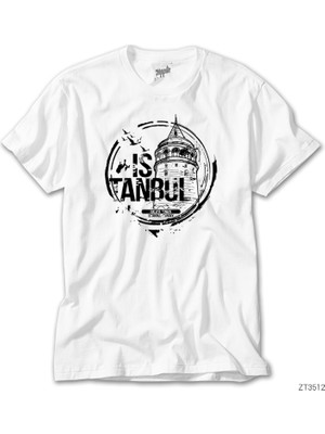 Crows Gate Istanbul Galata Tower Beyaz Tişört