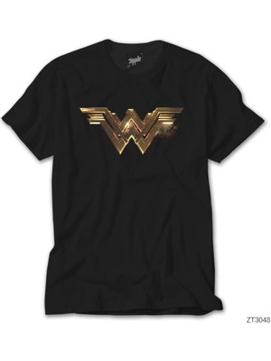 Crows Gate Wonder Woman Gold Siyah Tişört