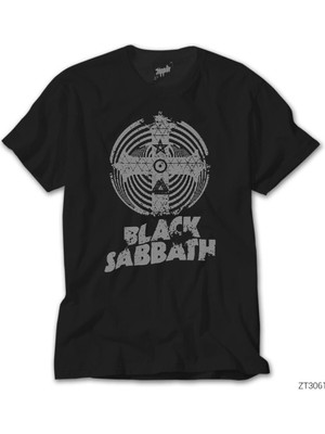 Crows Gate Black Sabbath Band Cross Paranoid Siyah Tişört
