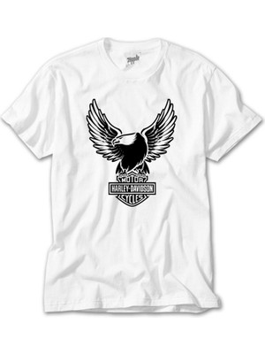 Crows Gate Harley Davidson Eagle Beyaz Tişört