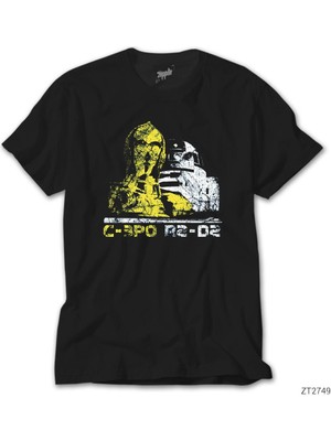 Crows Gate Star Wars C 30 And R2 D2 Siyah Tişört