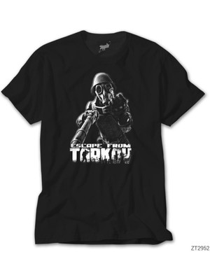 Crows Gate Escape From Tarkov Middle Finger Siyah T-Shirt