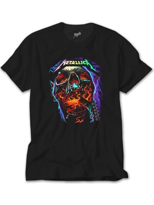 Crows Gate Metallica Skull Guitar Siyah Tişört