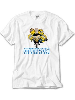 Crows Gate Minions Ride Bikes Beyaz Tişört