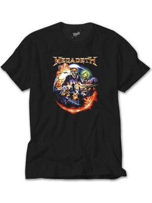 Crows Gate Megadeth Judge Skull Siyah Tişört