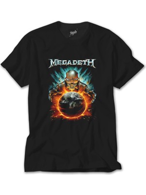 Crows Gate Megadeth World King Siyah Tişört