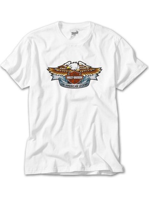 Crows Gate Harley Davidson An American Legend Beyaz Tişört