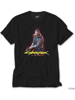 Crows Gate Cyberpunk 2077 Cyberman Siyah Tişört