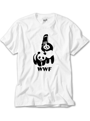 Crows Gate Ufc Wwf Panda Beyaz Tişört