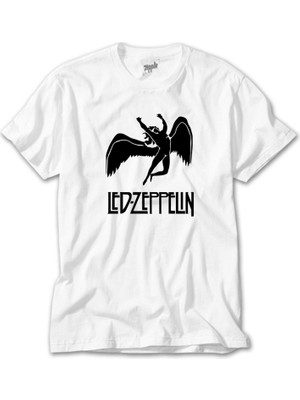 Crows Gate LED Zeppelin Black Angel Beyaz Tişört