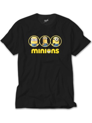Crows Gate Minions Triple Character Siyah Tişört