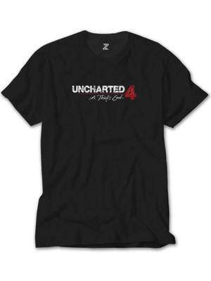 Crows Gate Uncharted 4 Logo Siyah Tişört
