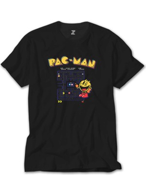 Crows Gate Pac Man Eighties Siyah Tişört