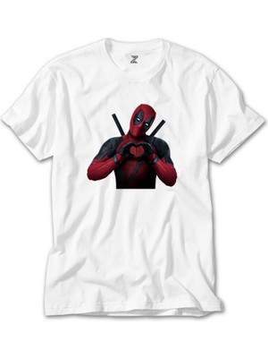 Crows Gate Deadpool Love Beyaz Tişört