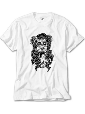 Crows Gate La Calavera Catrina Beyaz Tişört