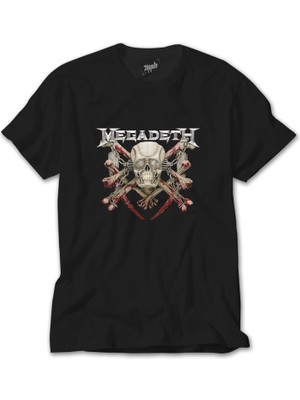 Crows Gate Megadeth Skull Siyah Tişört
