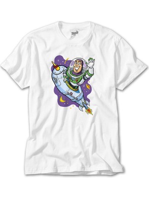 Crows Gate Buzz Lightyear Cartoon Beyaz Tişört