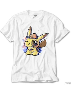 Crows Gate Pikachu Detective Beyaz Tişört