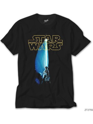 Crows Gate Star Wars Sword And Logo Siyah Tişört