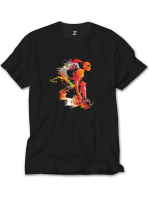 Crows Gate Red Basketball Between The Legs Siyah Tişört