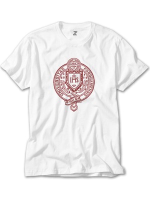 Crows Gate Fordham University Logo Beyaz Tişört