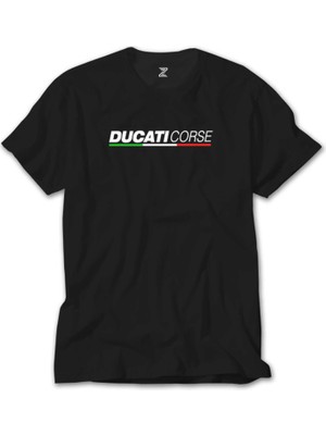 Crows Gate Ducati Corse Text Siyah Tişört