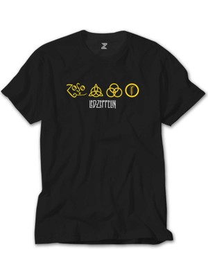 Crows Gate LED Zeppelin Zoso Yellow Siyah Tişört