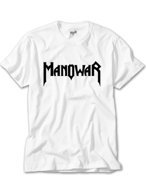 Crows Gate Manowar Logo Classic Beyaz T-Shirt