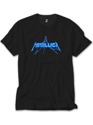 Crows Gate Metallica Logo Lightning Siyah Tişört