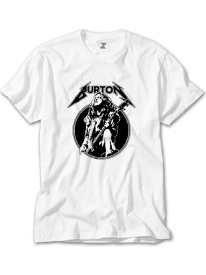 Crows Gate Metallica Cliff Burton Guitar Beyaz Tişört