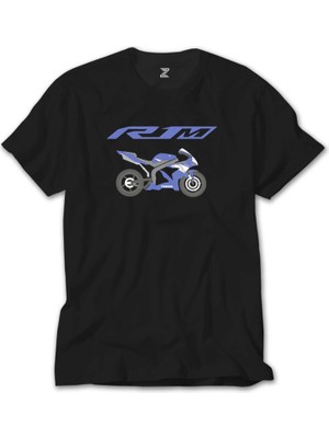 Crows Gate Yamaha R1 M Blue Siyah Tişört