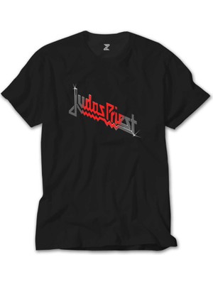 Crows Gate Judas Priest Black Red Logo Siyah T-Shirt