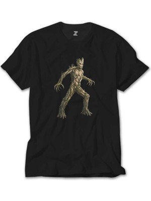 Crows Gate Galaksinin Koruyucuları Groot Siyah T-Shirt
