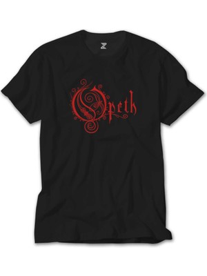 Crows Gate Opeth Red Text Siyah T-Shirt