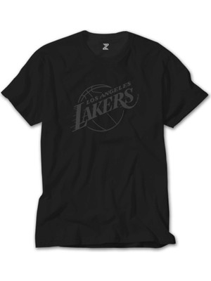 Crows Gate Los Angeles Lakers Grey Silhouette Siyah Tişört
