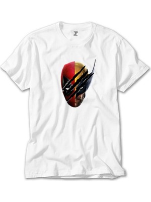 Crows Gate Deadpool Wolverine Siluet Beyaz T-Shirt