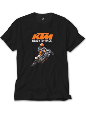 Crows Gate Ktm Ready To Race Moto Siyah T-Shirt