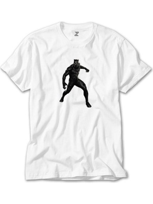 Crows Gate Black Panter Silhouette Beyaz T-Shirt