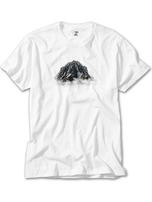 Crows Gate Snow Mountain Landscape Beyaz T-Shirt
