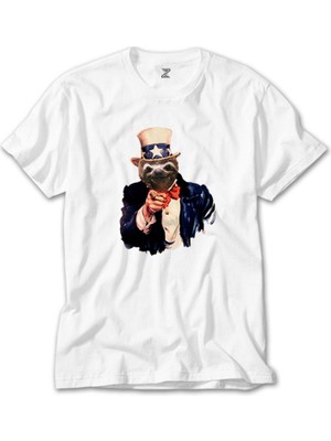 Bear Sam Amca Beyaz Tişört