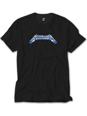 Crows Gate Metallica Logo Blue Siyah T-Shirt