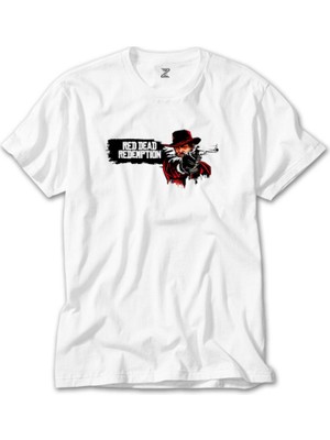 Crows Gate Red Dead Redemption 2 Afiş Beyaz T-Shirt