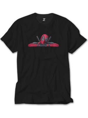 Crows Gate Deadpool Comics Siyah T-Shirt
