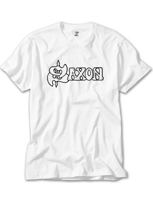 Crows Gate Saxon Logo Text Beyaz Tişört