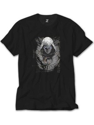 Crows Gate Moon Knight Warrios Face Siyah Tişört